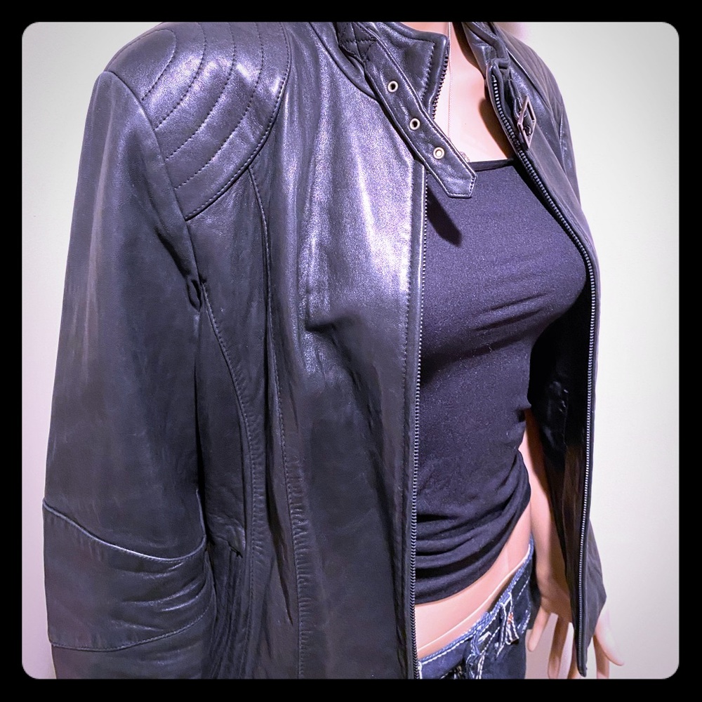 A barely worn leather jacket...